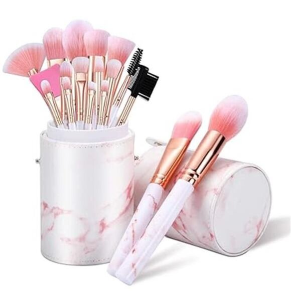 Makeup Brushes Set 16PCS Marble Make up Brushes Foundation Eyeshadow Concealer - Picture 8 of 8